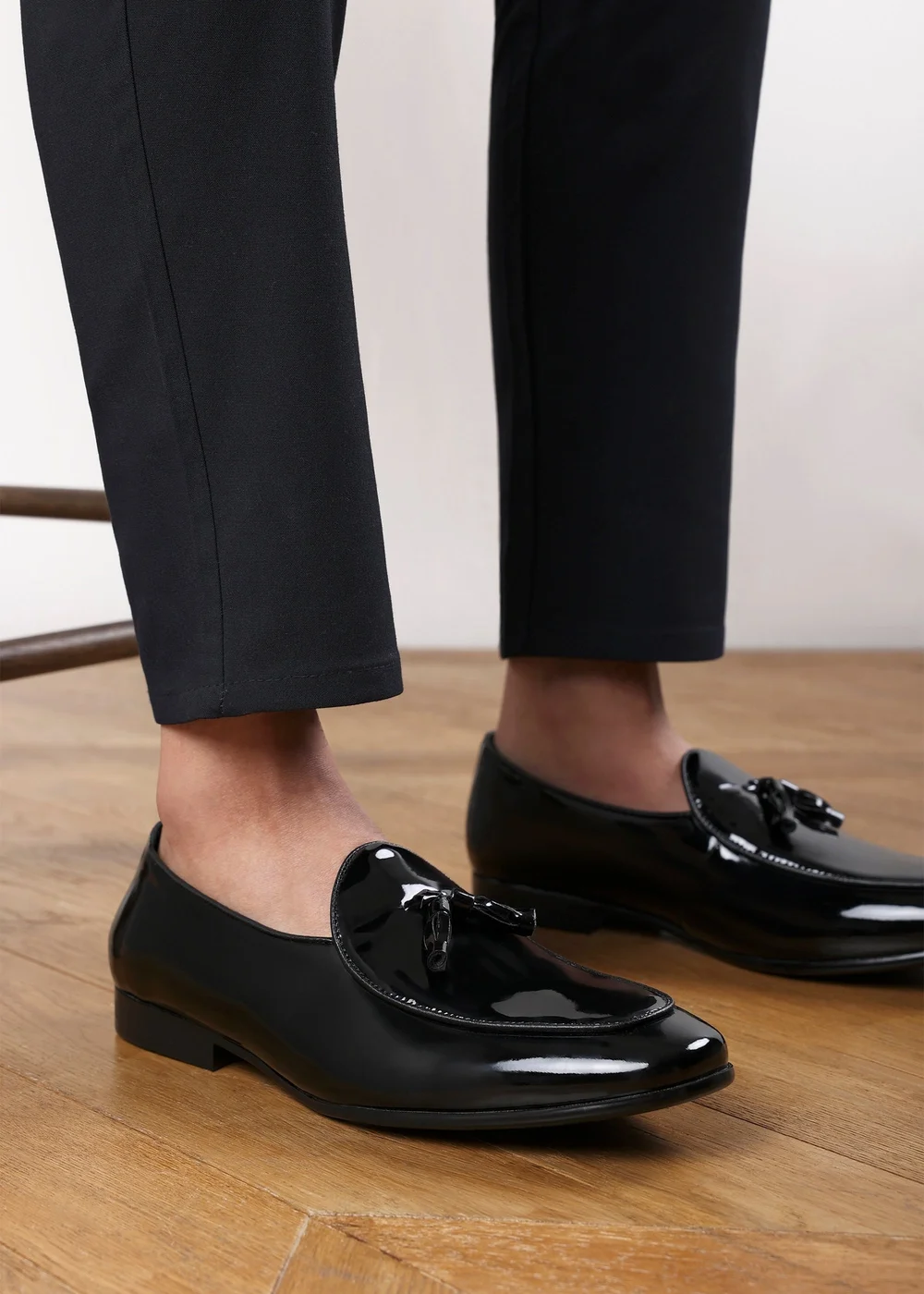 Where's That From Finley Black Patent Tassel Loafer Dress Shoes - 9 Image 2