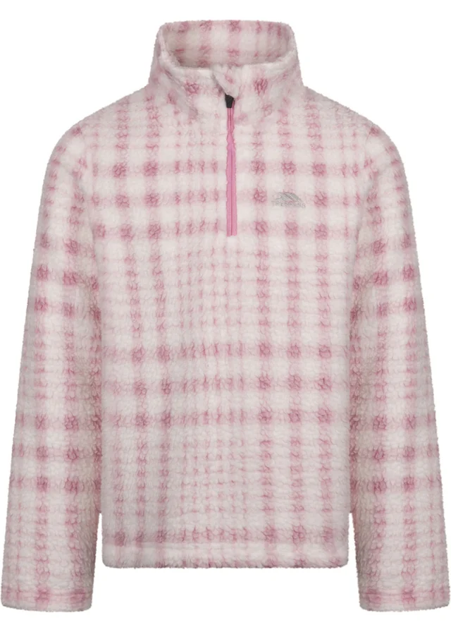 Trespass Kids Pale Pink Booker AT200 Half Zip Fleece Top (2-12yrs)