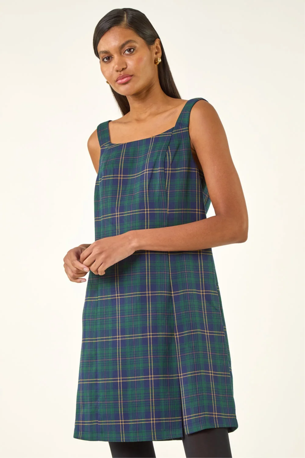 Roman Forest Check Print Pinafore Dress - 14 Image 1