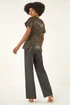 Roman Bronze Sparkly Wrap Front Tunic Top - Size 20 Image 3