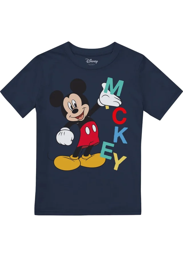 Disney Boys Navy Mickey Mouse Text T-Shirt (3-8yrs)