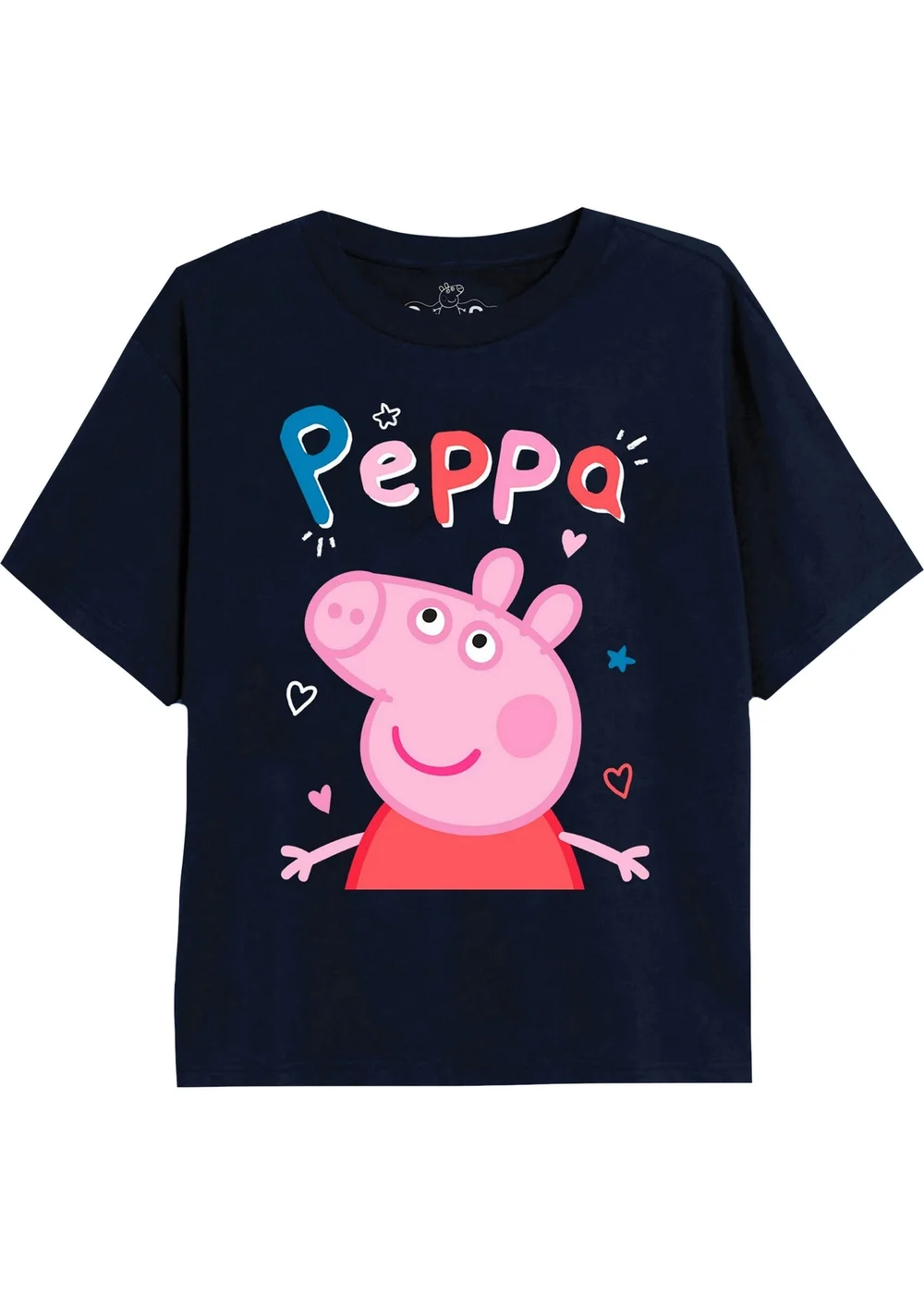 Peppa Pig Girls Navy Classic Doodle T-Shirt (3-13yrs) - Age 7-8 Years Image 1