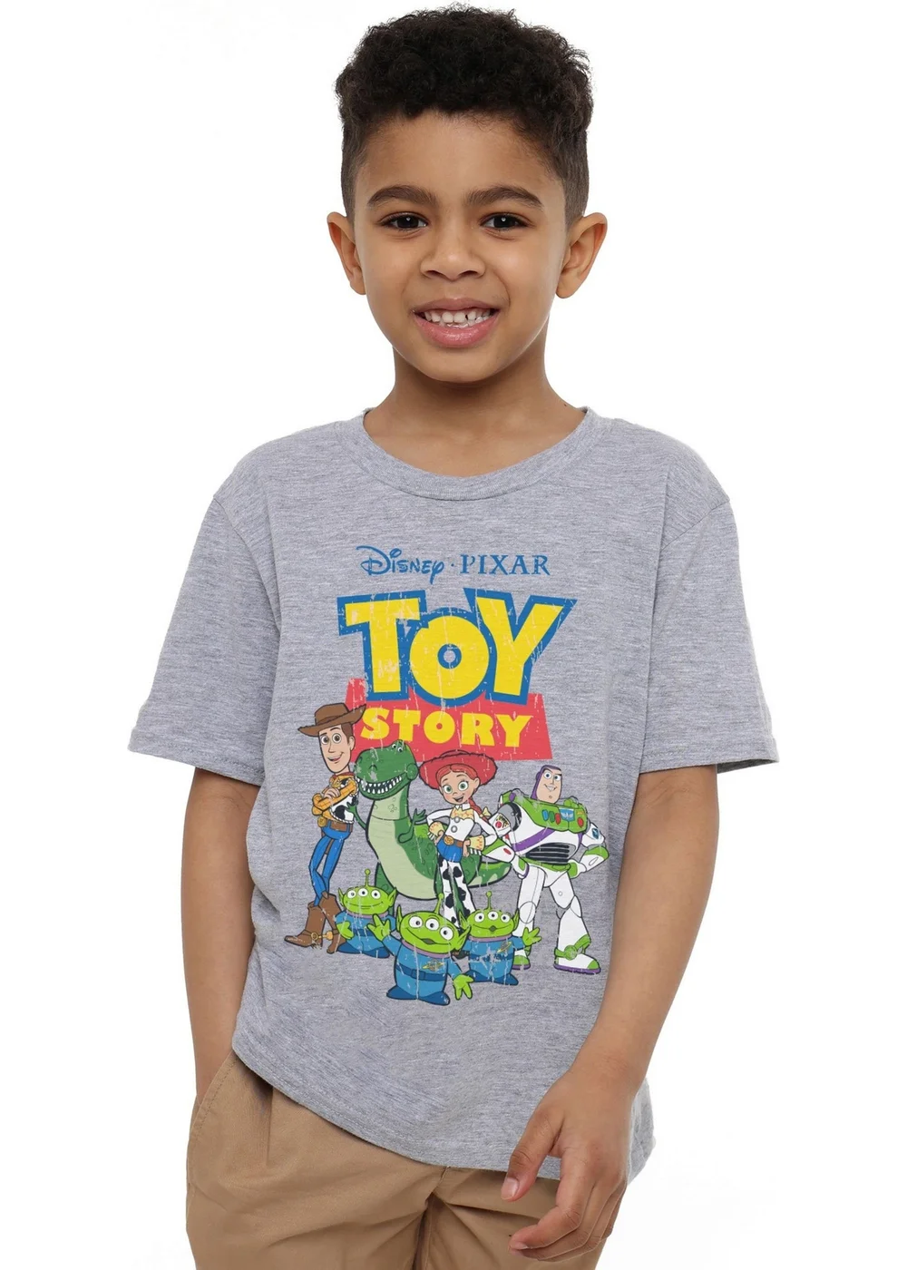 Toy Story Boys Grey Group T-Shirt (3-13yrs) - Age 12-13 Years Image 1