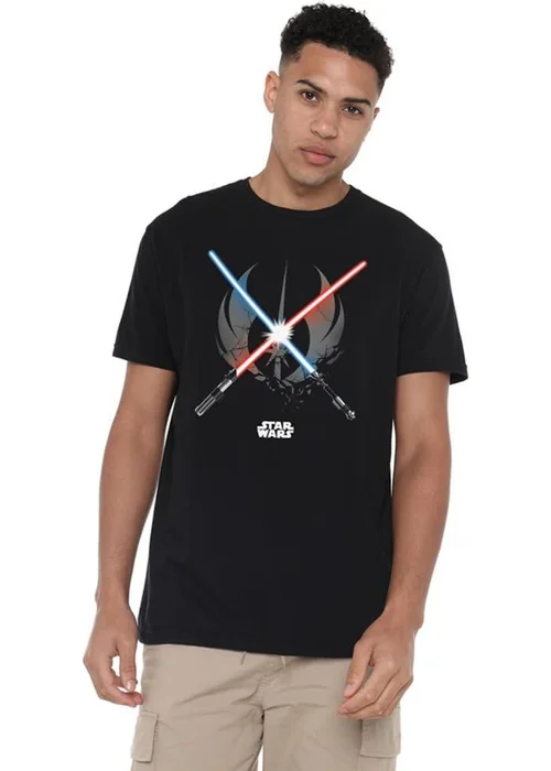 Star Wars Black Crossed Blades T-Shirt - Extra Large Image 1