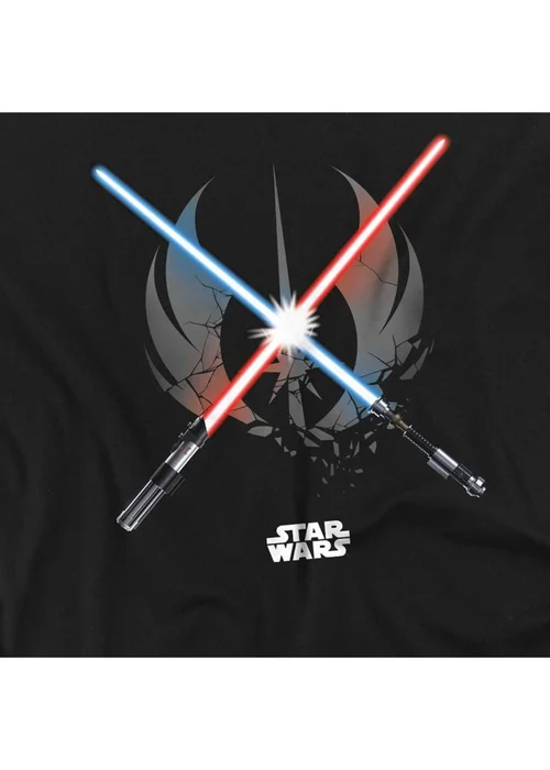 Star Wars Black Crossed Blades T-Shirt - Extra Large Image 3