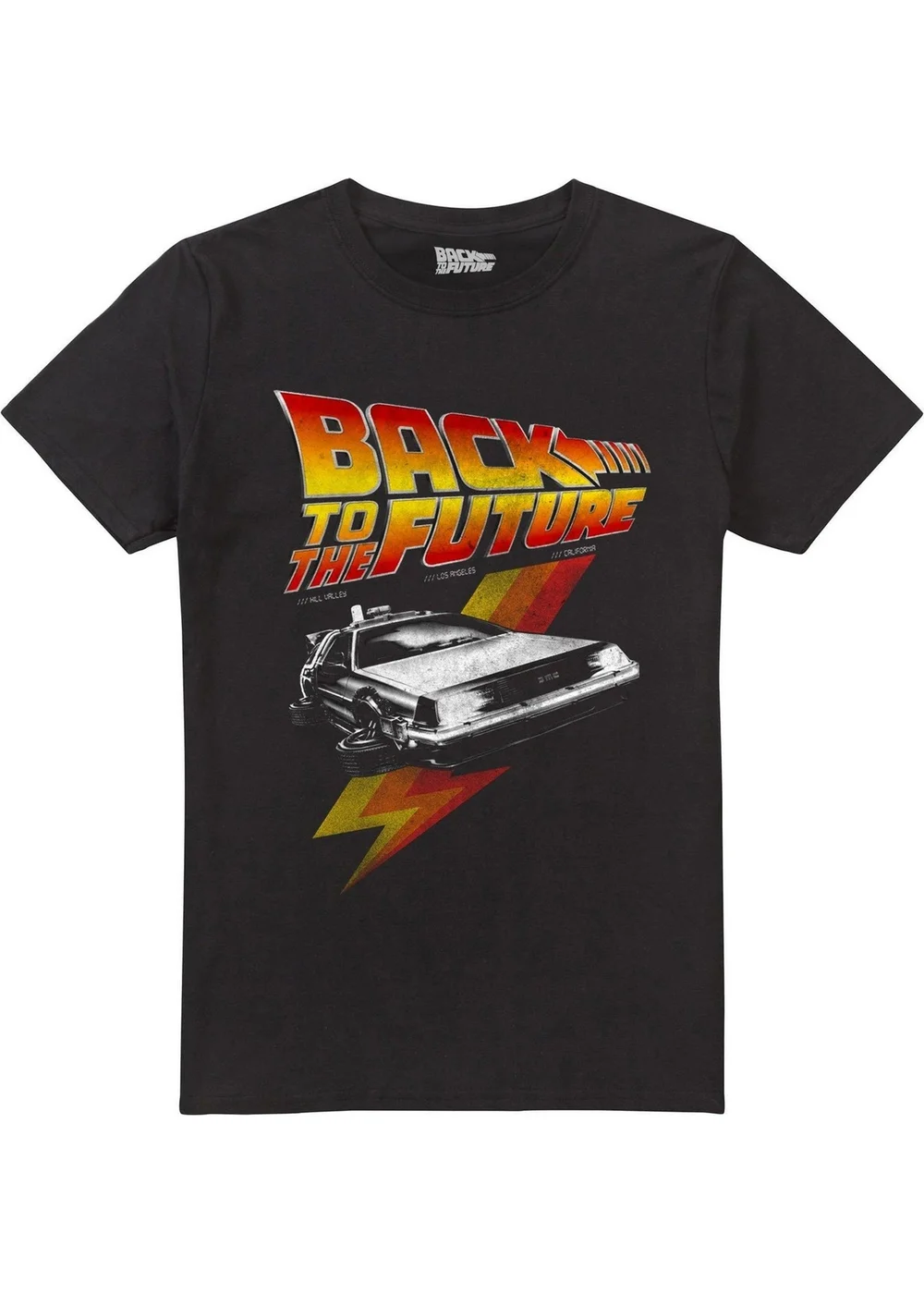 Back To The Future Black Retro T-Shirt - Small Image 1