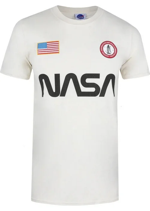 Nasa Natural Badge Cotton T-Shirt - Large Image 4