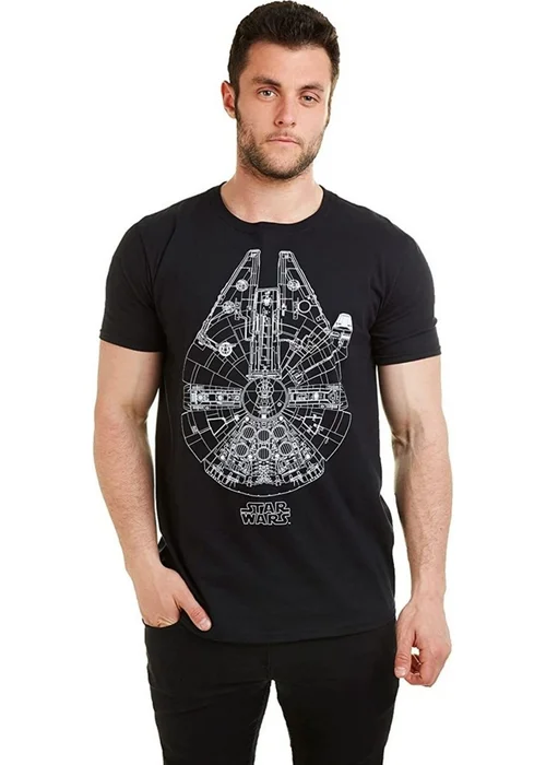 Star Wars Black Millennium Falcon T-Shirt - XXL Image 1