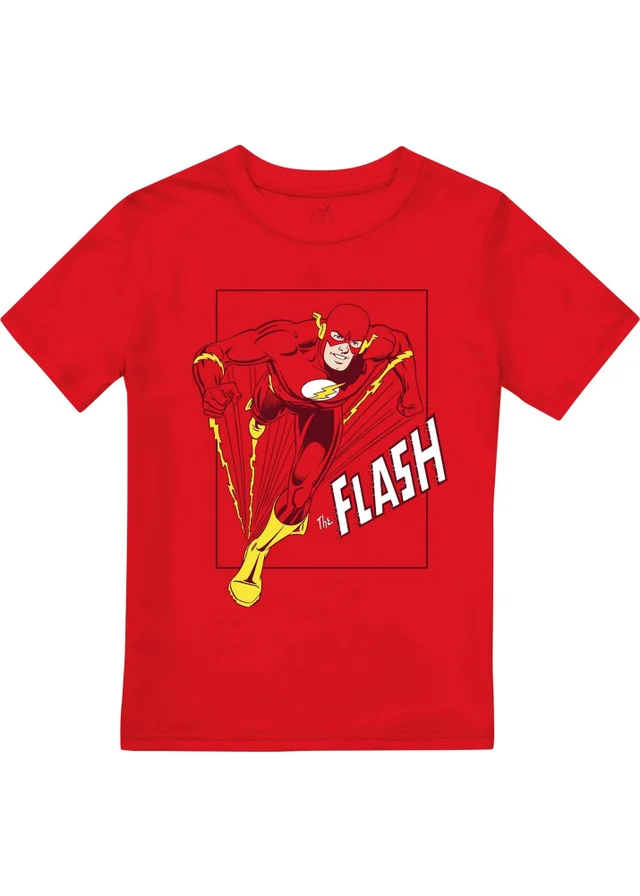 Dc Comics The Flash Boys Red Race Time T-Shirt (3-13yrs)