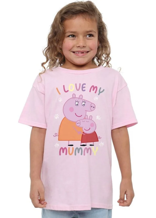 Peppa Pig Kids Pink I Love My Mummy T-Shirt (3-13yrs)