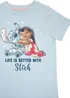 Ada & Ted Disney Lilo & Stitch Life Is Better Girls Blue Graphic Pyjamas (3-8 Years) - Age 3-4 Years Image 2