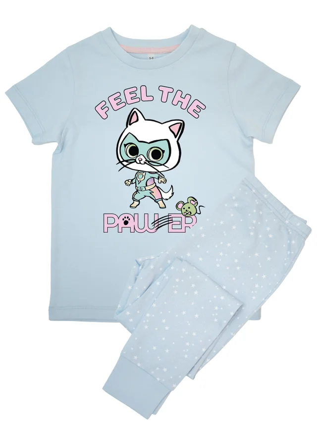 Ada & Ted Disney SuperKitties Feel The Pawer Girls Blue Graphic Pyjamas (3-8 Years)
