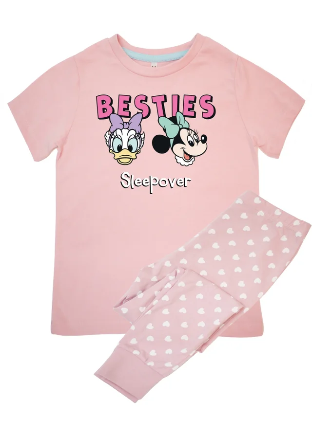 Ada & Ted Disney Minnie Mouse Bestie Sleepover Girls Pink Graphic Pyjamas (3-8 Years)