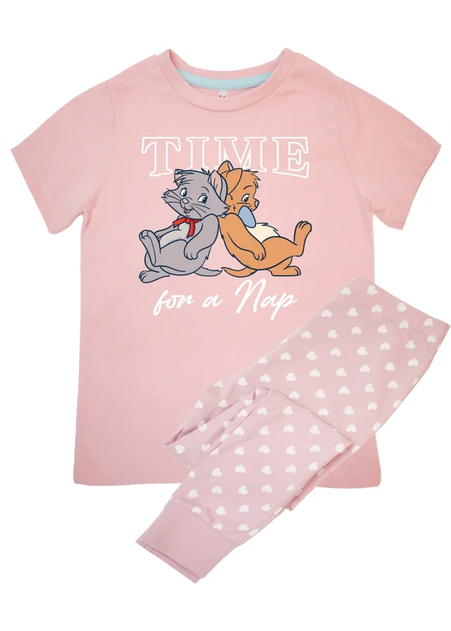 Ada & Ted Disney The Aristocats Time For A Nap Girls Pink Graphic Pyjamas (3-8 Years)