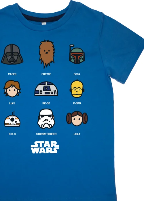 Ada & Ted Star Wars Nine Characters Boys Blue Graphic Pyjamas (3-8 Years) - 3-4 Yrs Image 2