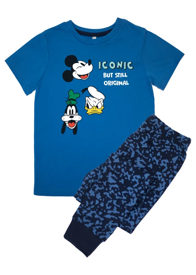 Ada & Ted Disney Mickey Mouse Iconic Boys Blue Graphic Pyjamas (3-8 Years)