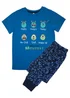 Ada & Ted Disney Monsters Inc Faces Boys Blue Graphic Pyjamas (3-8 Years) - Age 7-8 Years Image 1
