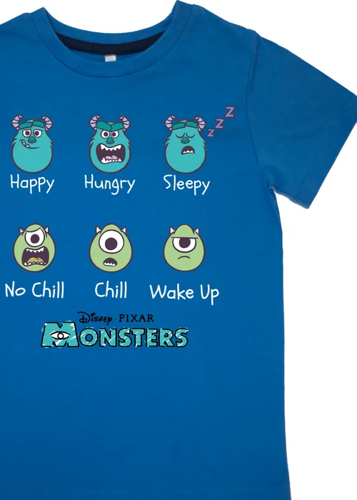 Ada & Ted Disney Monsters Inc Faces Boys Blue Graphic Pyjamas (3-8 Years) - Age 7-8 Years Image 2