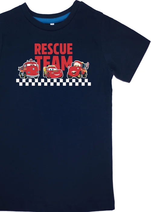 Ada & Ted Disney Cars Rescue Team Boys Navy Graphic Pyjamas (3-8 Years) - Age 5-6 Years Image 2