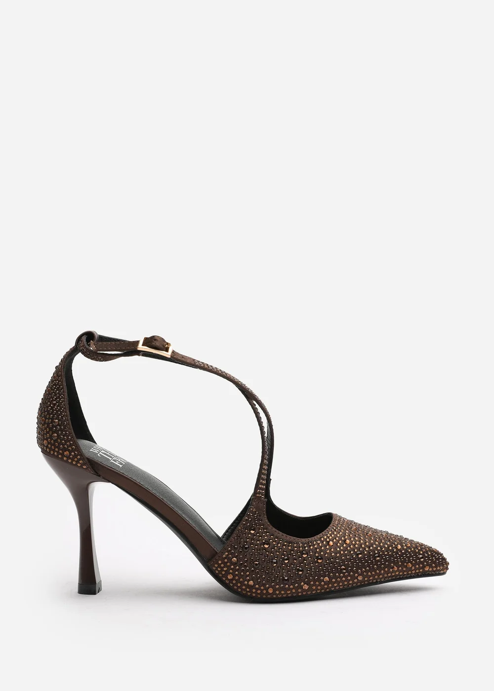 Where's That From Brown Kaitlyn Strappy Pointed Toe High Heels - 6 Image 1