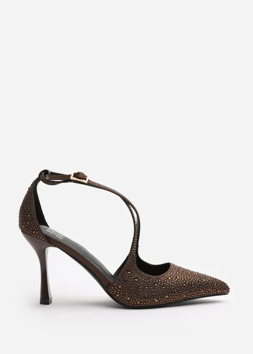 Where's That From Brown Kaitlyn Strappy Pointed Toe High Heels - 6 Image 1
