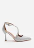 Where's That From Silver Kaitlyn Strappy Pointed Toe High Heels - Size 6 Image 2