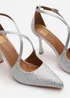 Where's That From Silver Kaitlyn Strappy Pointed Toe High Heels - Size 6 Image 4