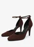 Where's That From Piper Dark Brown Suede Ankle Strap Heels - Size 8 Image 3