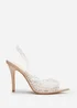 Where's That From Carlah Crystal Embellished Heeled Sandals In Nude - Size 6 Image 2