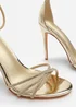 Where's That From Rose Gold Metallic Stiletto Heels With Rhinestone Strap - Size 4 Image 4