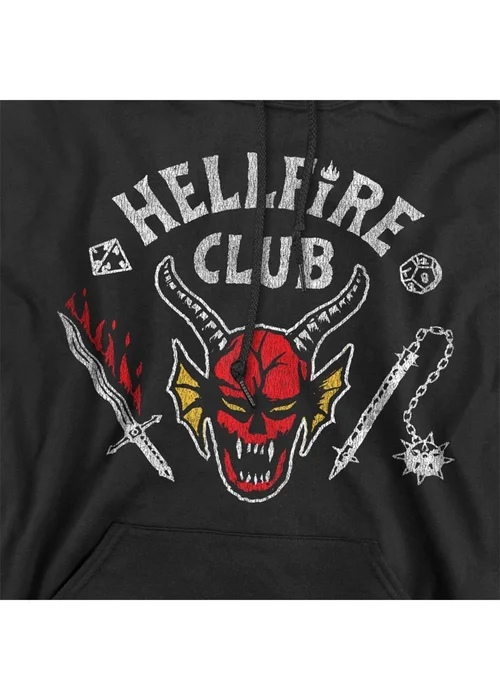 Stranger Things Black 5 Hellfire Club Inverted Hoodie - Medium Image 3