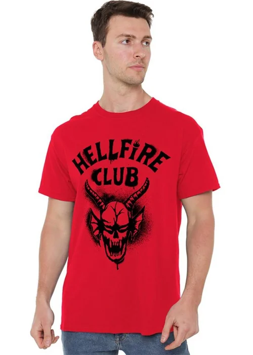 Stranger Things Red 5 Hellfire Spray Logo T-Shirt - 4XL Image 1