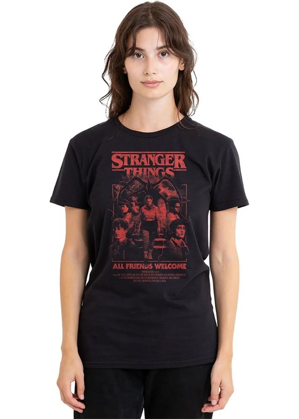 Stranger Things Black 5 Mind Flayer Group Poster T-Shirt - XXL Image 1