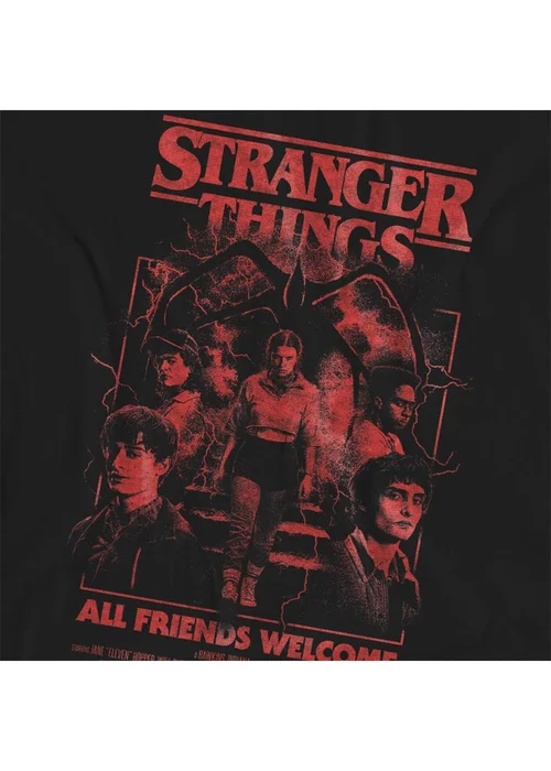 Stranger Things Black 5 Mind Flayer Group Poster T-Shirt - XXL Image 3