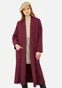 Yumi Burgundy Knitted Maxi Cardigan With Pockets - Medium Image 2