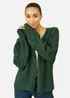 Yumi Green Edge to Edge Cardigan With Flower Detail Sleeves - Large Image 2