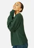 Yumi Green Edge to Edge Cardigan With Flower Detail Sleeves - Large Image 3