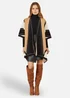 Yumi Brown Colour Block Cape - One Size Image 1