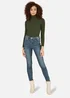 Yumi Green Ribbed Knit Roll Neck Jumper - S Image 2