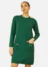Yumi Green Knitted Tunic Dress With Gold Hardware Details - L Image 3