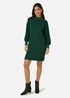 Yumi Green Pearl Detail Knitted Relaxed Jumper Dress - Medium Image 2