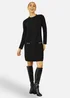 Yumi Black Knitted Tunic Dress With Gold Hardware Details - S Image 1