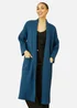 Yumi Teal Knitted Maxi Cardigan With Pockets - Small Image 3