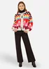 Yumi Multicolour Tie Front Heart Intarsia Cardigan - Small Image 1