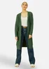 Yumi Green Cable Knit Edge to Edge Long Cardigan With Pockets - Small/Medium Image 1