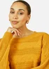 Yumi Mustard Cable Knit Relaxed Fit Jumper - Medium Image 2