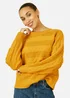 Yumi Mustard Cable Knit Relaxed Fit Jumper - Medium Image 3