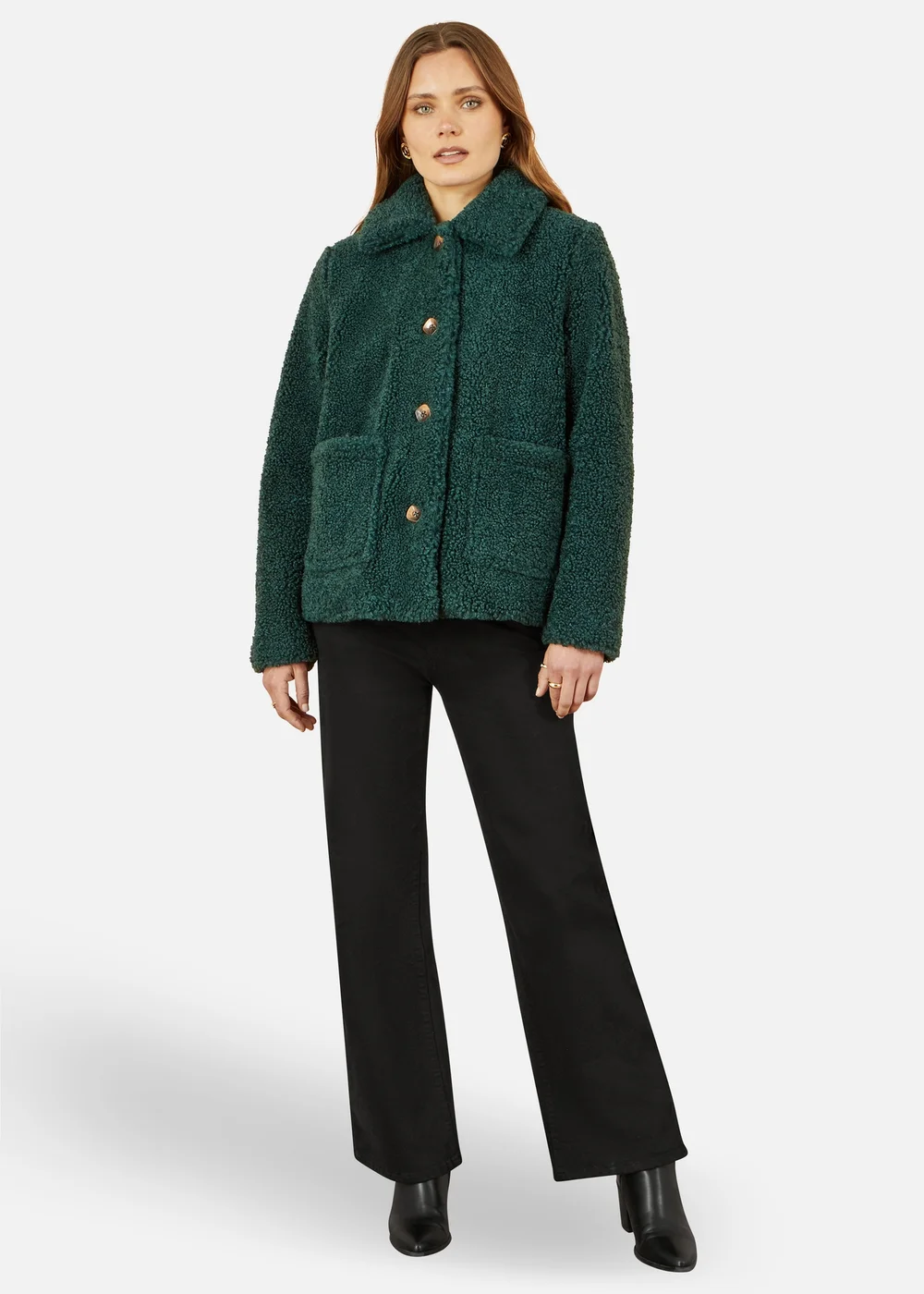 Yumi Green Short Teddy Bear Jacket - 10 Image 1