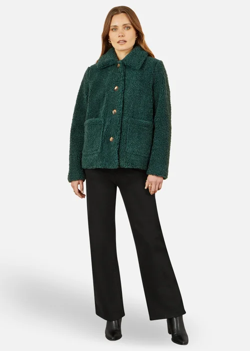 Yumi Green Short Teddy Bear Jacket - 10 Image 1