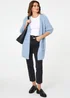 Izabel London Blue Soft Textured Longline Open Cardigan - 8-10 Image 4
